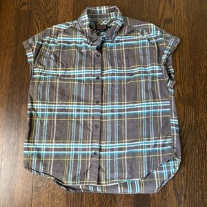 Pendleton Womens Sleeveless Shirt Size Large Plaid Pattern Collared